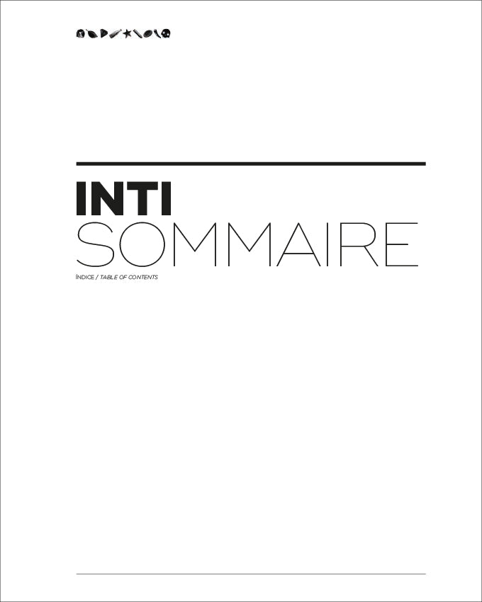 Livre "La Monographie" par Inti - Sommaire
